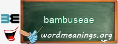 WordMeaning blackboard for bambuseae